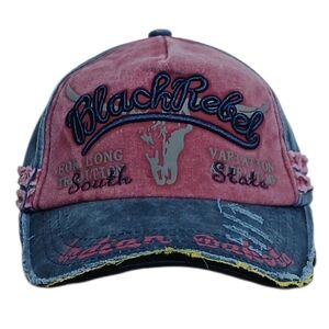 Black Rebel Indian Dakota Slideback Baseball Cap Red/Blue